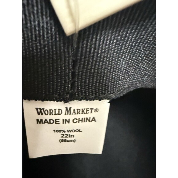 NWT World Market Black Wool Rancher Hat Euro Summer Winery Weekend Boho main image 5